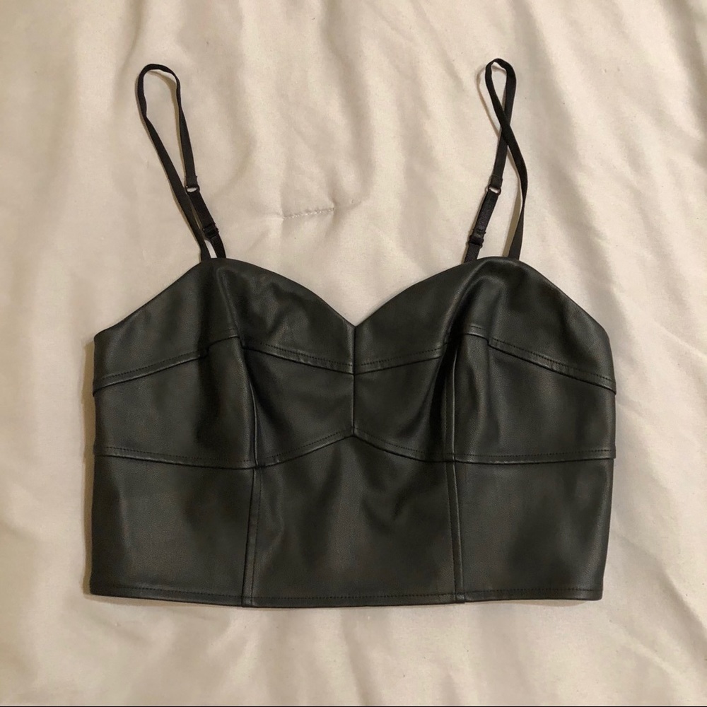 Express Faux Leather Crop Top